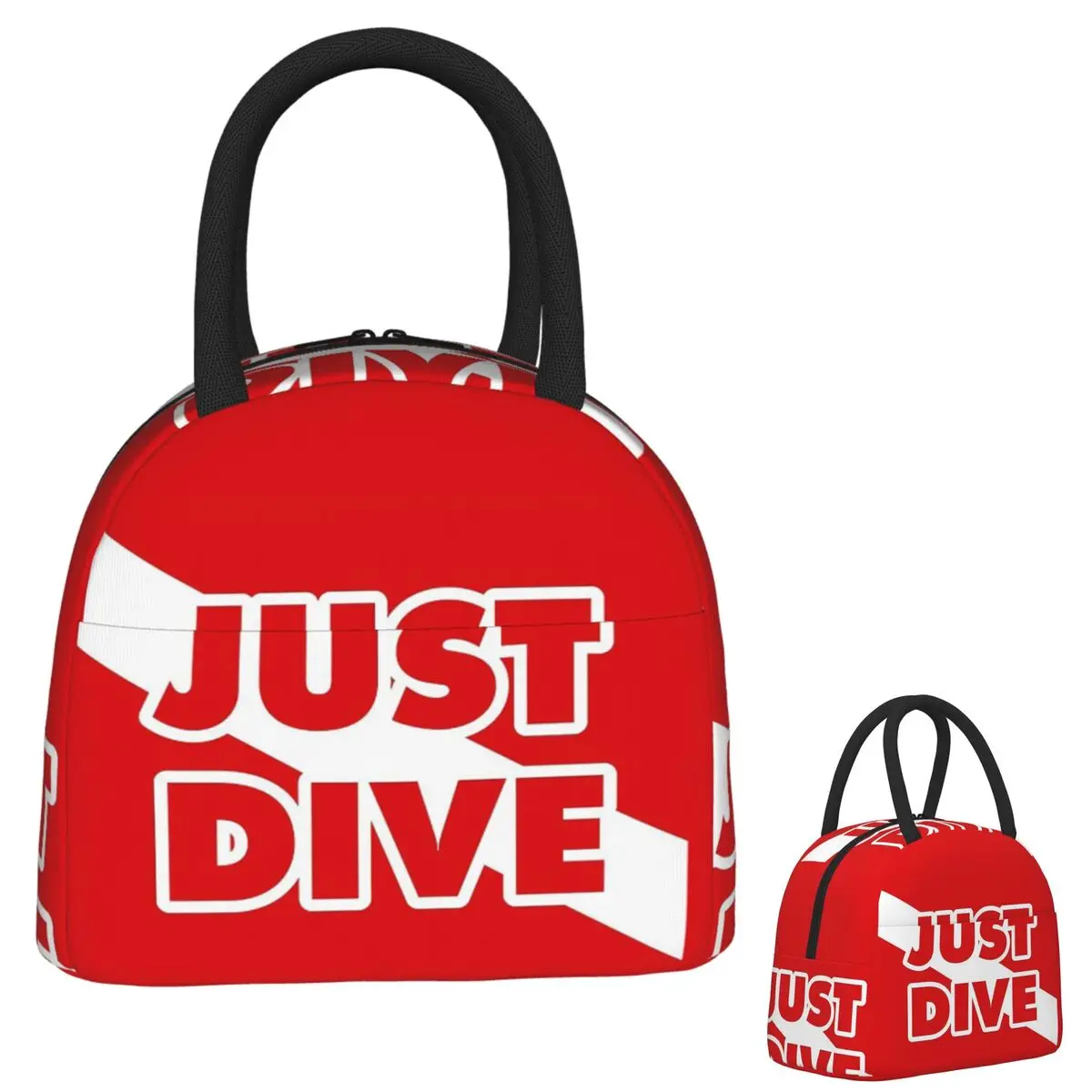 

Just Dive, сумки для обеда с флагом для подводного плавания, изолированная коробка для бенто, водонепроницаемая сумка для обеда, многоразовая сумка для пикника, термосумка для женщин и детей