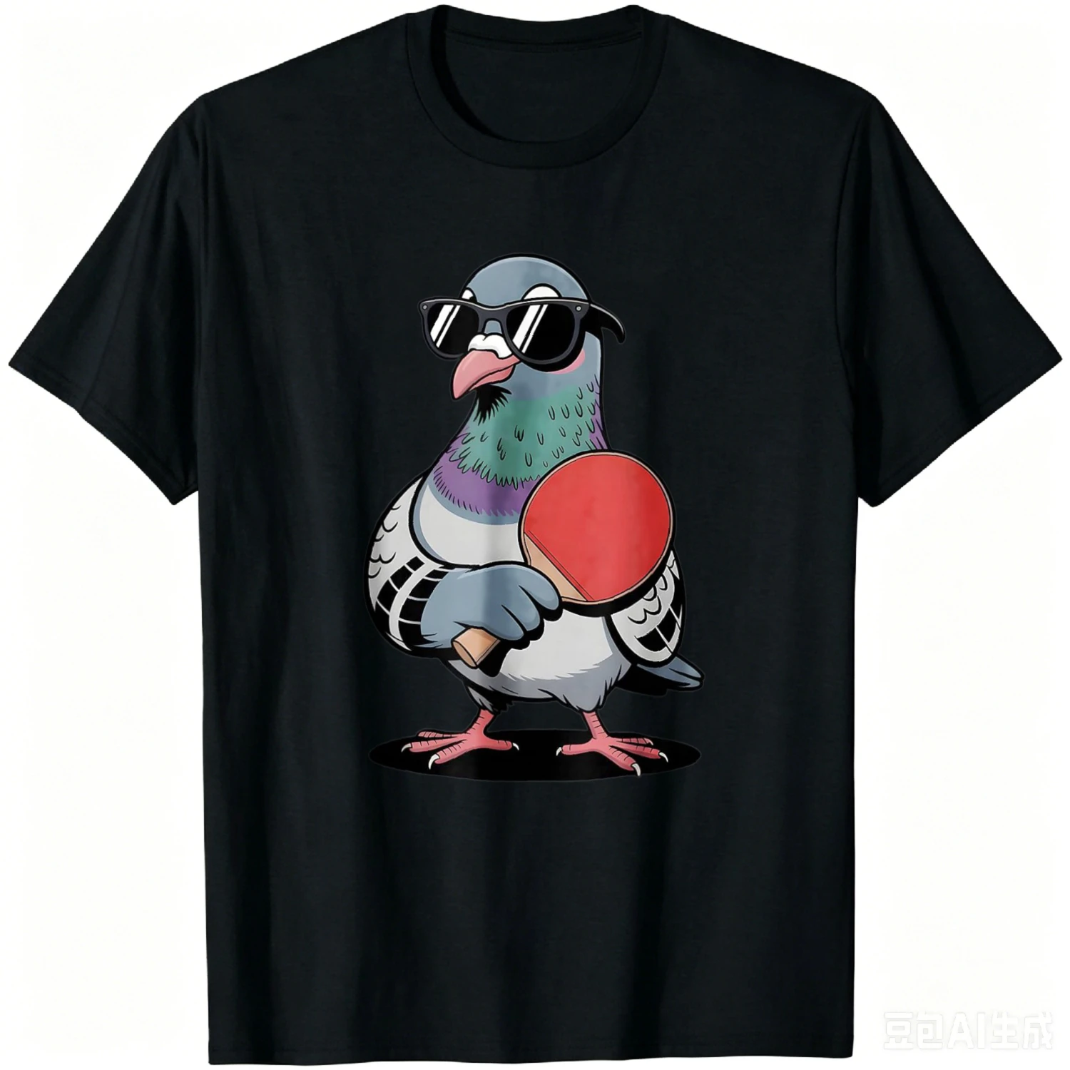 Pigeon Ping Pong Bird Lover T-Shirt Funny Summer Casual T Shirt Wimen Men Cotton T-shirt Camiseta Streetwear Harajuku