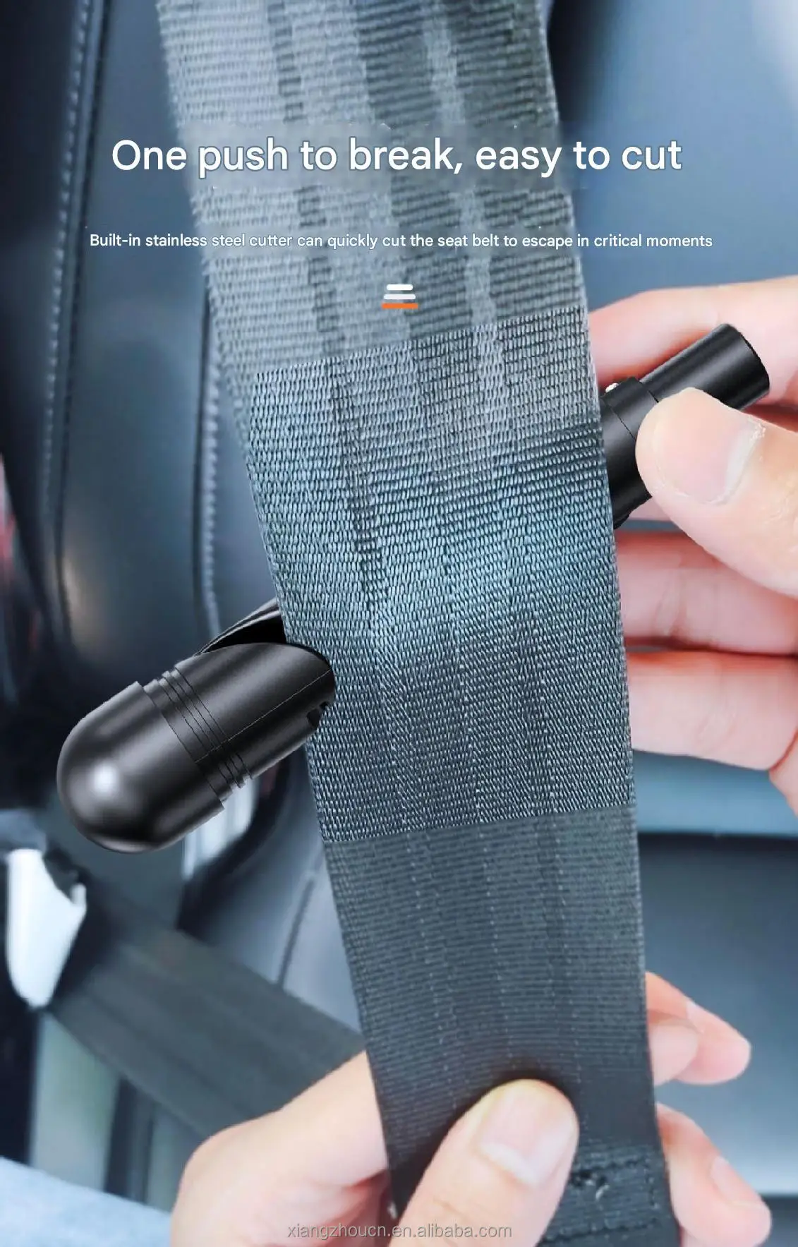 Martello salvavita per auto in acciaio di alta qualità Strumento di salvataggio per fuga di emergenza automatica Taglierina per cintura di sicurezza Interruttore per vetro per finestra
