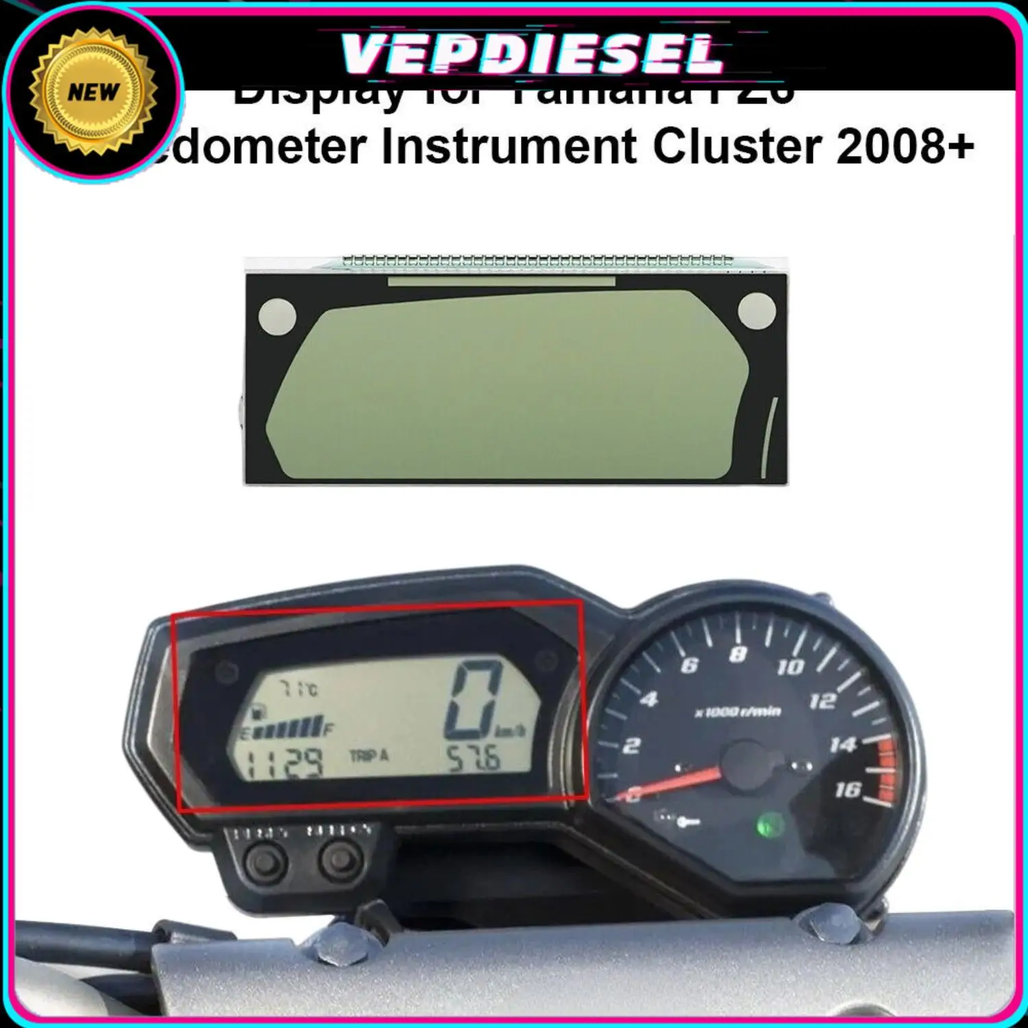 

Для Yamaha FZ6 спидометр ЖК-дисплей после 2008 г. Экран приборной панели, автомобильные аксессуары