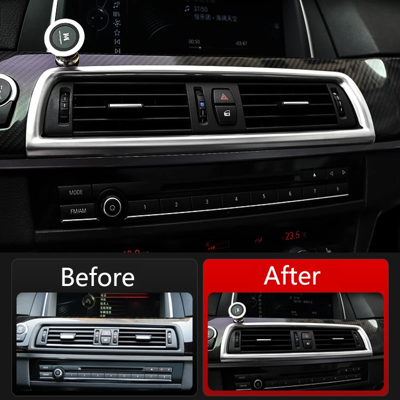 For BMW 5 Series F10 F18 Car Styling interior Buttons panel frame Decoration Cover Trim Car Sticker stainless steel Accessories - Image 3