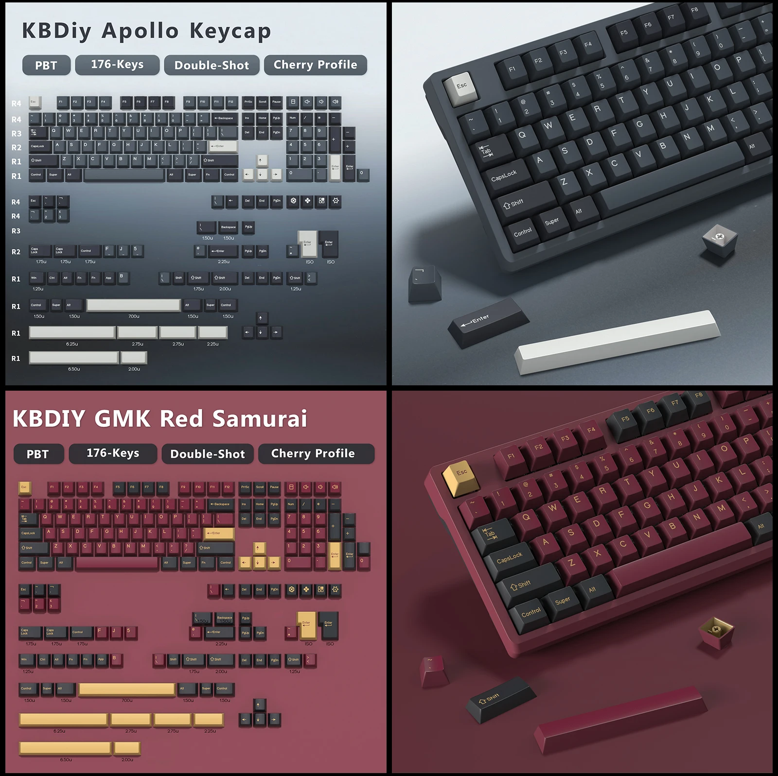 KBDiy GMK Keycap doble disparo GMK Olivia Shoko Jamon WOB rojo samurái botánico PBT Keycaps perfil de cereza para teclado mecánico Retro Aula F75 F87 Pro F99 Hi75 GMK67 GK61 Hi98 K86 60 60% Aigo A68  Ajazz AK820 Pro