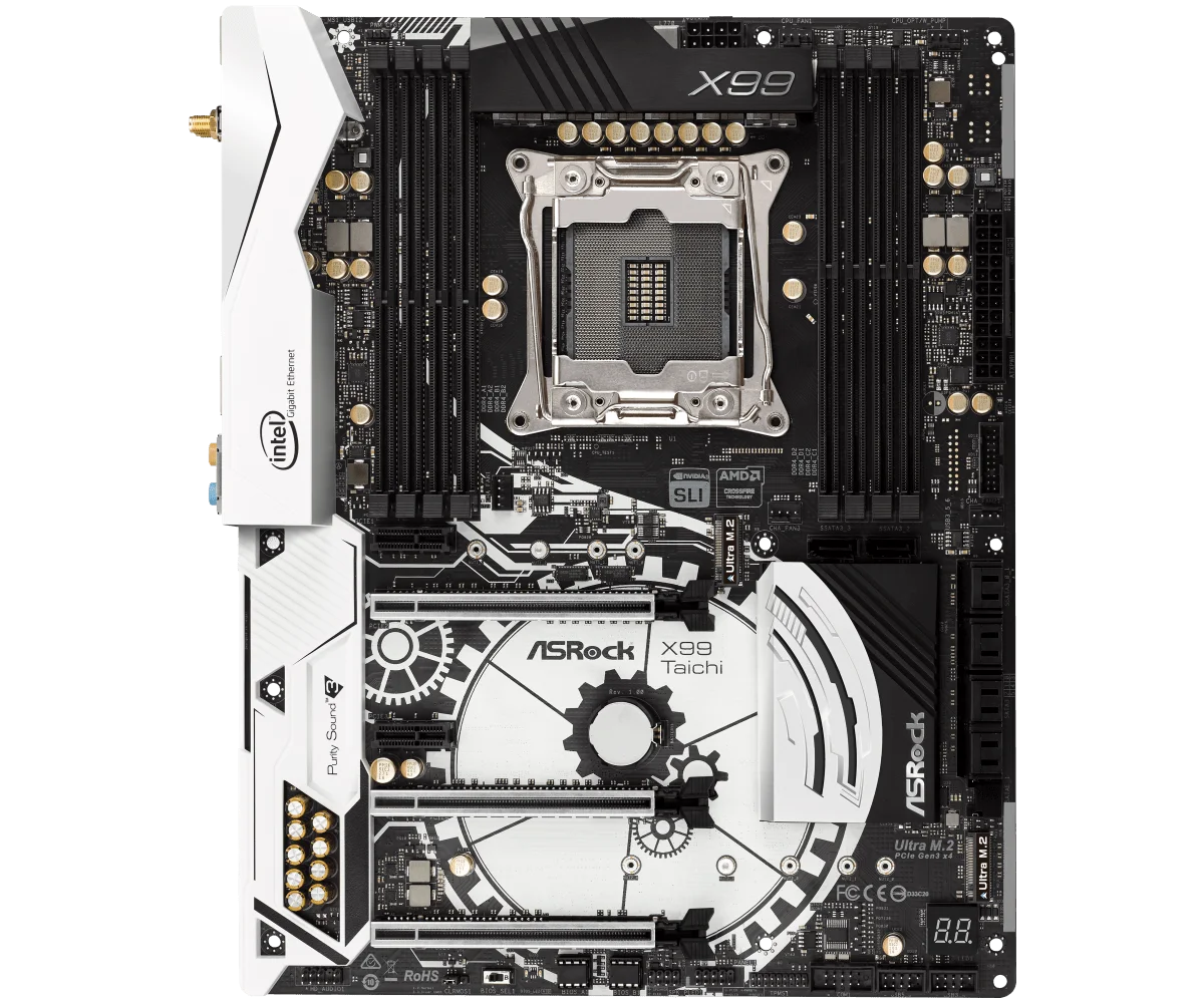 Imagem -04 - Placa-mãe Asus Rock X99 Taichi Lga 20113 x Ddr4 256gb E52698 v4 2609 v3 I76900k E5-2630 v4 Cpu M.2 Atx