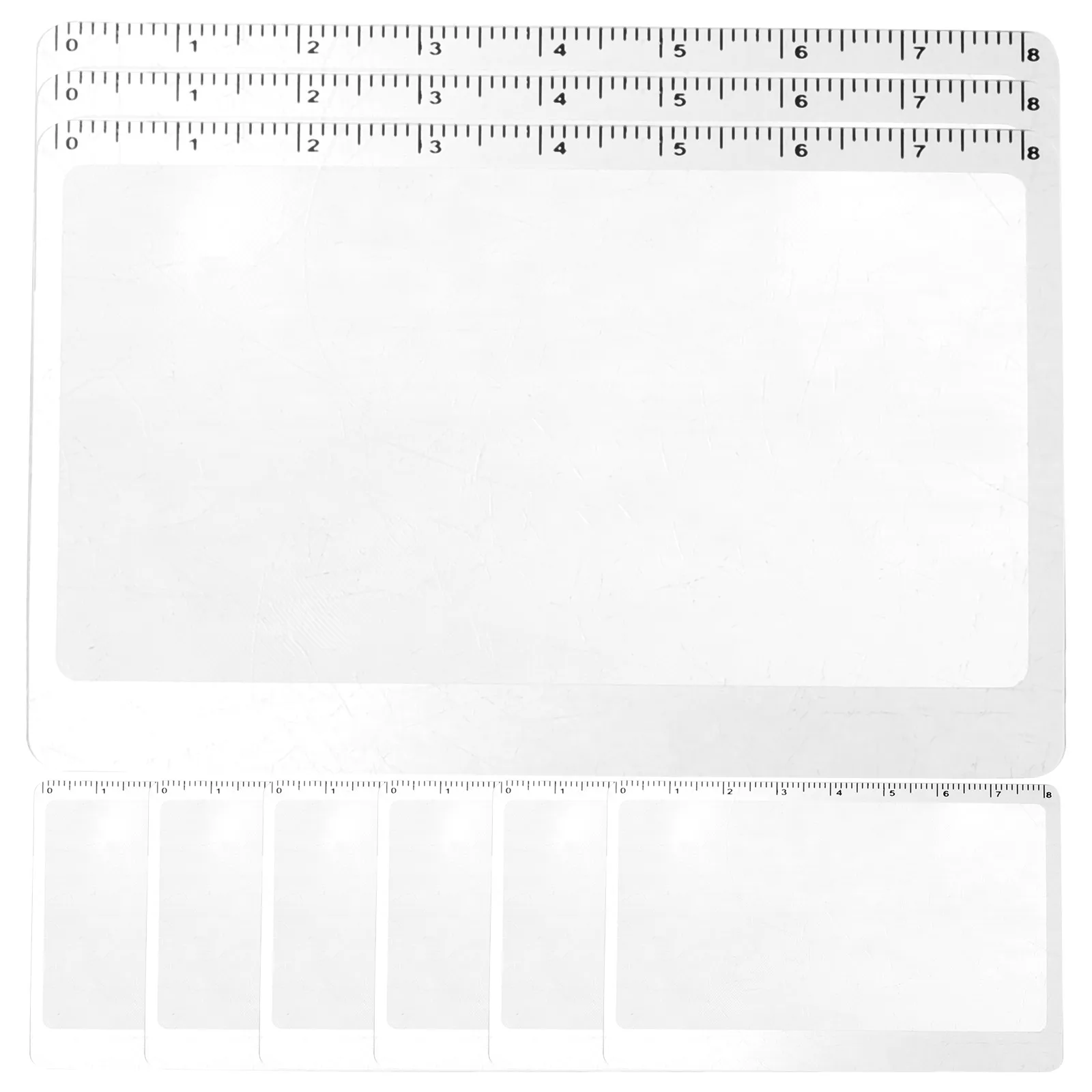 

10pcs Reading Magnifier Ultra Thin Portable Bookmark for Seniors Scale Economical Practical Long Term Use Gifts