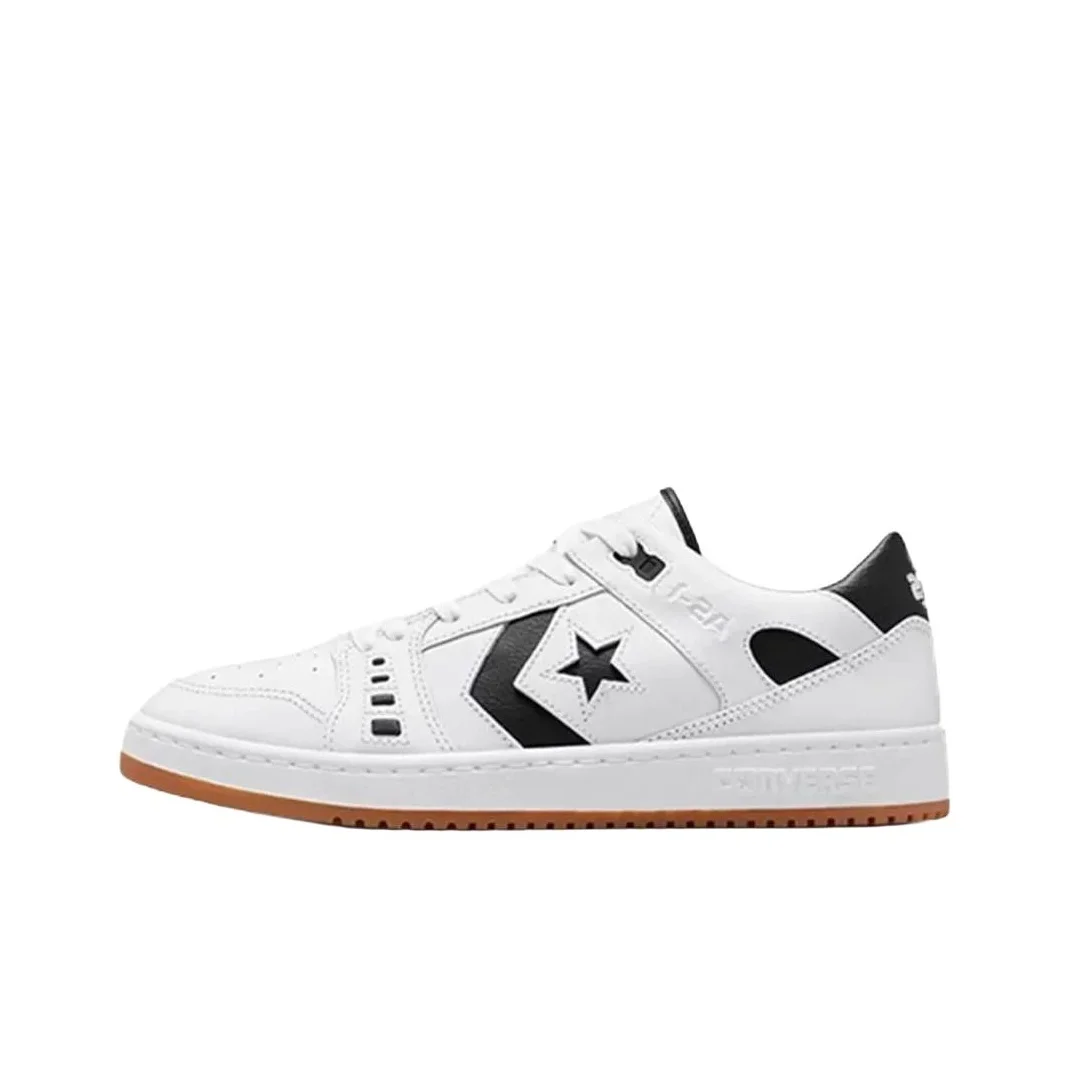 Converse As 1 Pro Leather Chaussures de skateboard basses confortables, résistantes à l'abrasion, unisexes, blanc et noir