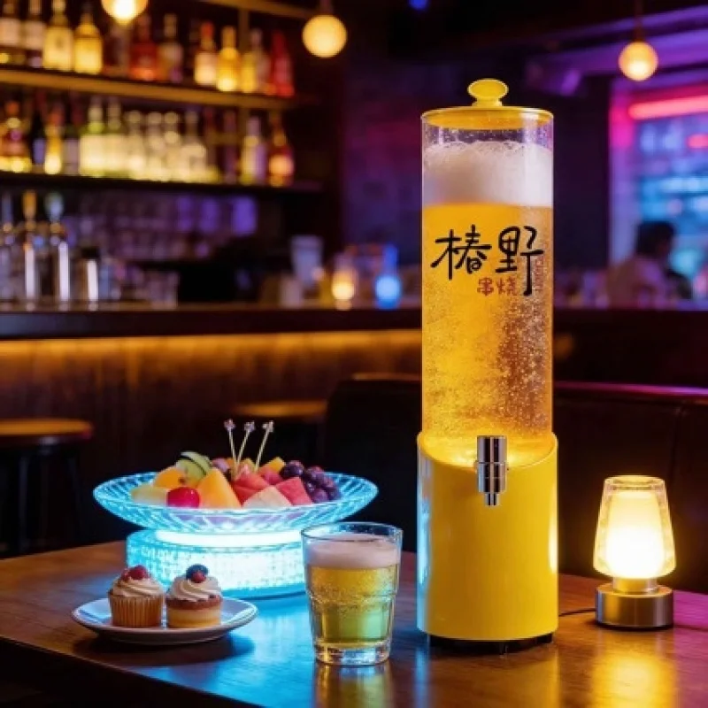 

3-Liter Light-Up Beer Dispenser for Bars, Craft Beer Keg with Tap, Popular Internet Sensation, Magic Cola Dispenser
