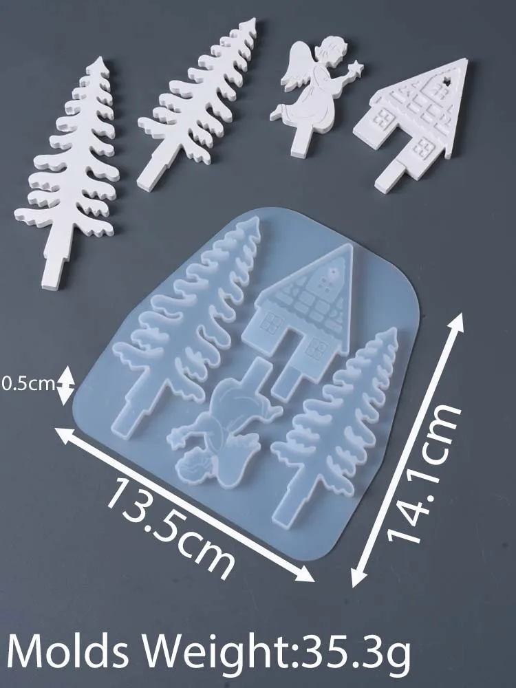Weihnachtsbaum Engel Elch Weihnachtsmann Kerzenständer Form DIY Stern Design Kerzenhalter Gussformen Gips Harz Handwerk machen