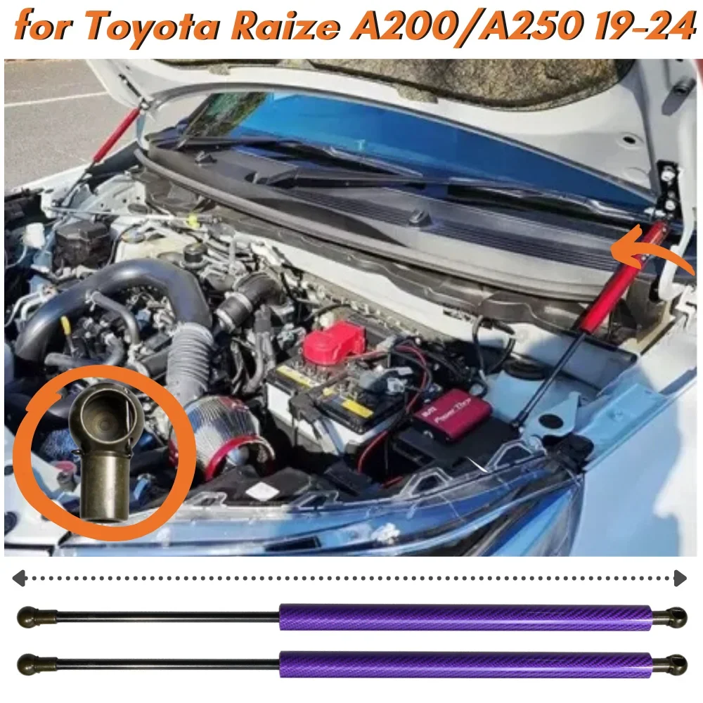 

Qty(2) Hood Struts for Toyota Raize (A200/A250) 2019-2024 Front Bonnet Gas Springs Lift Supports Shock Absorbers Dampers Bars