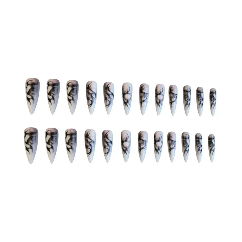 24Pcs False Nails Long Pointed Edgy “Thorn” Gradient Design High-Quality Press-On Nails—Perfect As A Gift for Girls and Friends 6