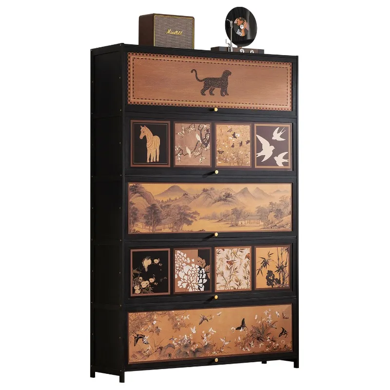 

Door shoe cabinet high vertical entry cabinet integrated door corridor for extremely narrow household