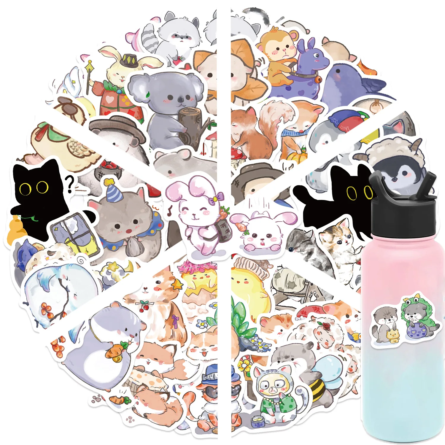 

10/30/50Pcs Creative cartoon animals sticker For Suitcase Skateboard Laptop Luggage Phone Styling DIY Decal Pegatina