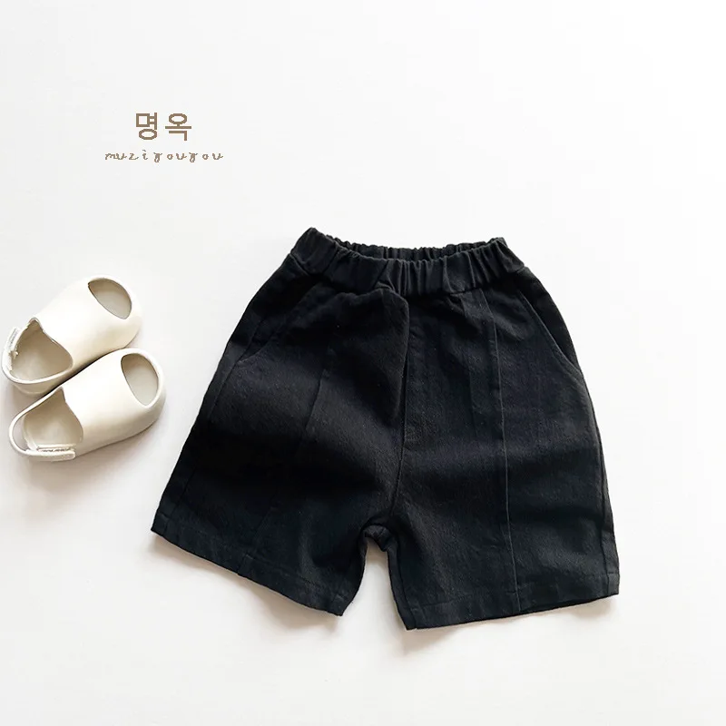 子供用秋ショーツ 2025 男の子と女の子用 韓国版 日本のトレンディなキッズ 7 パートパンツ 多用途ワイドレッグパンツ