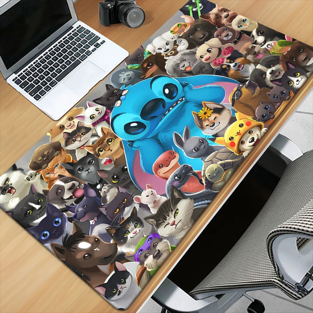 Stitch Desk Mat Laptop Kawaii HD Anime Mouse Pad PC Gaming Accessories Keyboard Rug Cute Cartoon Mousepad  coasters