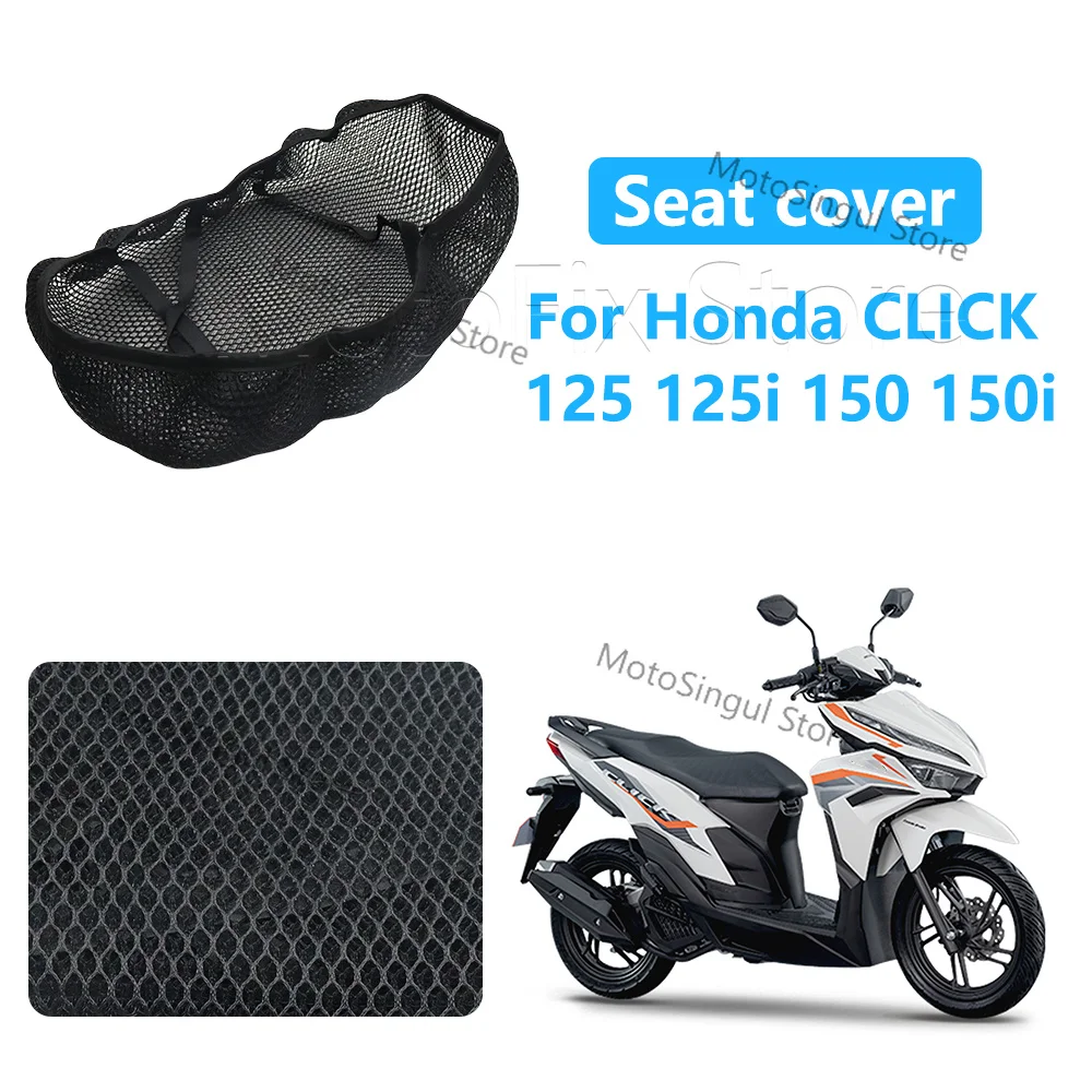 For Honda CLiCK 125 125i 150 150i Motorcycle Mesh Seat Cover Breathable Heat Insulation Seat Cushion Cover Protector