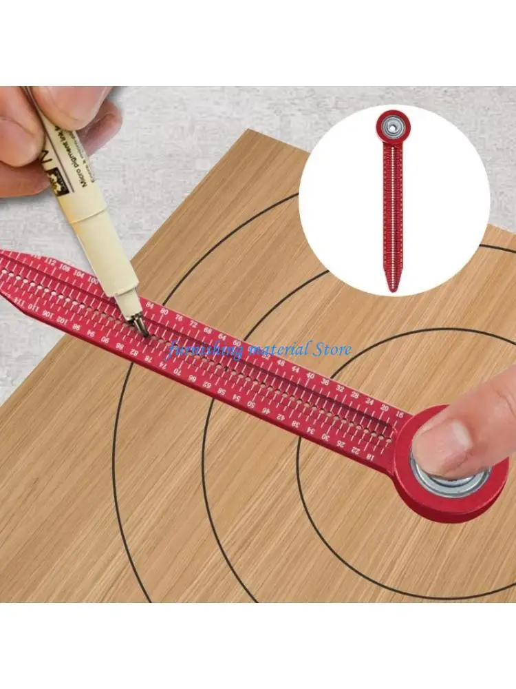 

Y5GD Ruler Woodworking Aluminum Drawing Ruler Scriber Round Marking Gauge