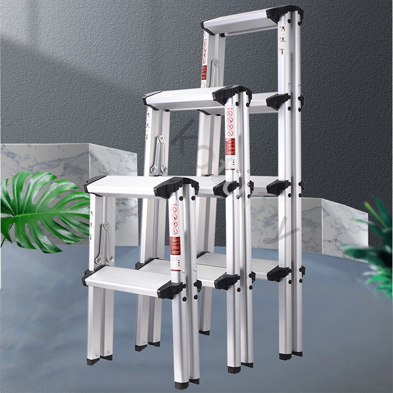 Multifunctional Folding Ladder Aluminum Alloy Telescoping Ladder Two-stage Three-stage Four-stage Household Ladder