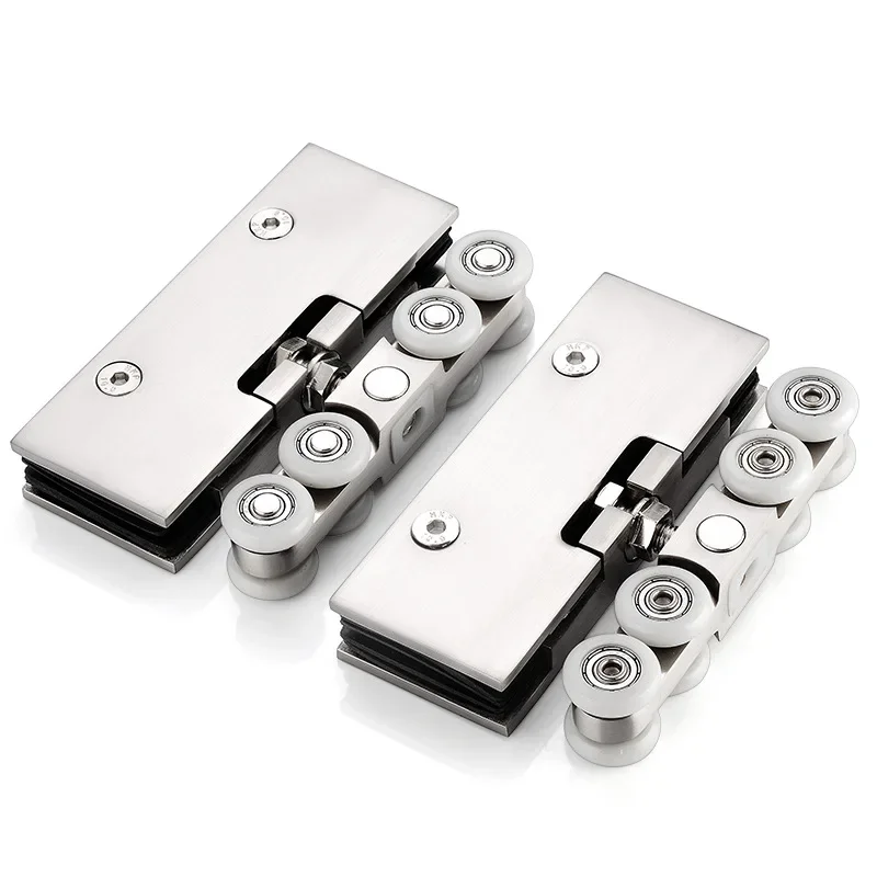 フレームレス強化ガラス引き戸用ハンガーベアリング、180kg耐荷重、トラックドアアクセサリー