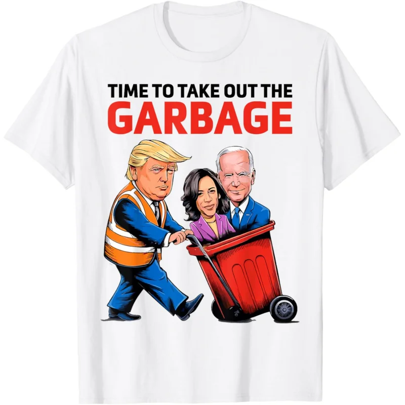 2024 Trump's Fun Trash - It's Time to Take Out the Garbage Funny Short sleeved T-shirt