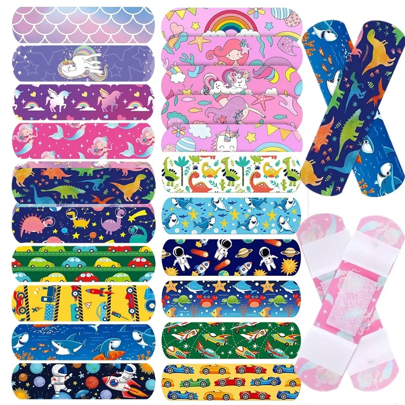 120PCS/SET Cartoon Band Aid for Children Boys Girls Pattern Plaster Patch for First Aid Wound Dressing Strips Adhesive Bandages