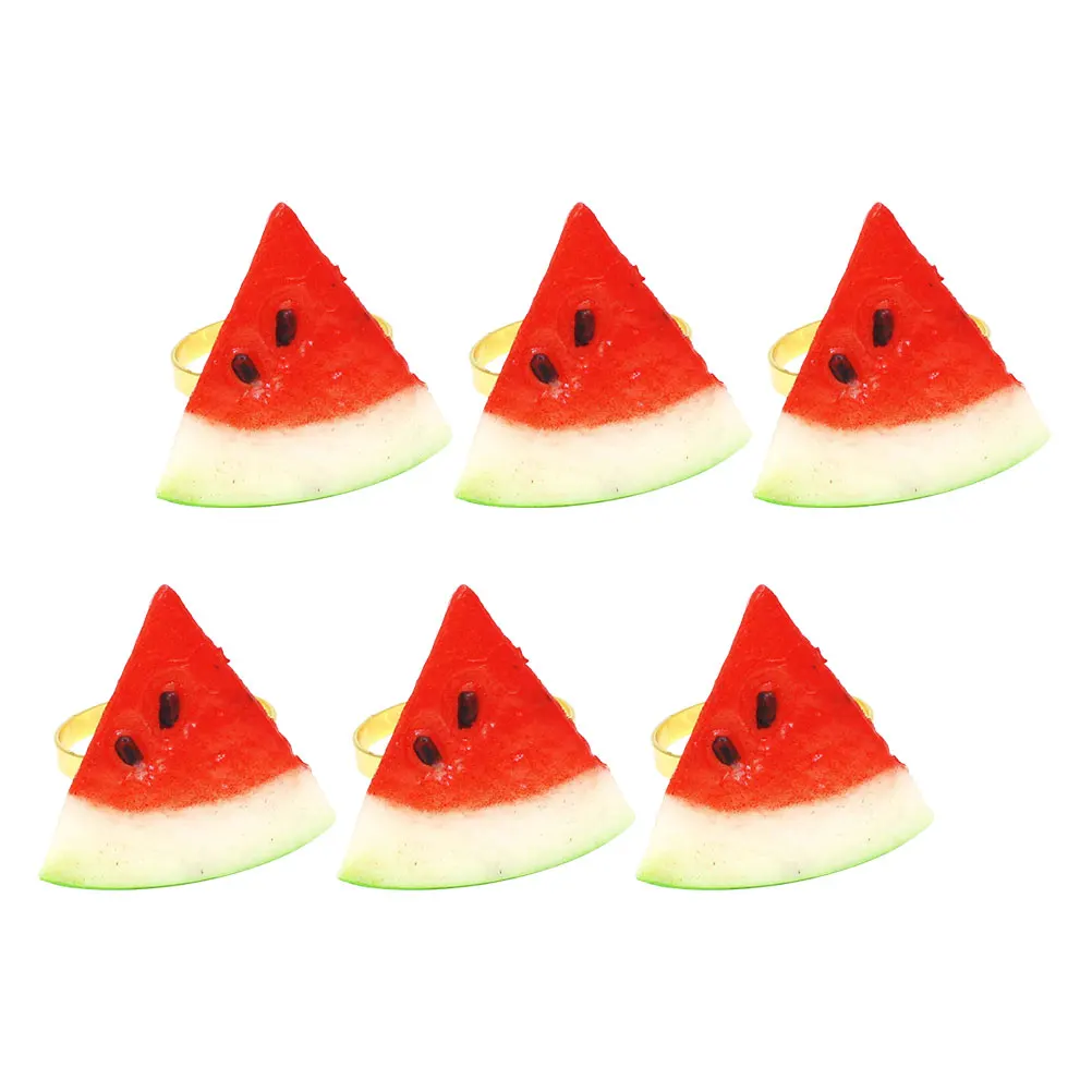 

6 Pcs Watermelon Napkin Alloy Plastic Decorative Napkin Holders for Party Wedding Banquet Home Dining Table Lightweight