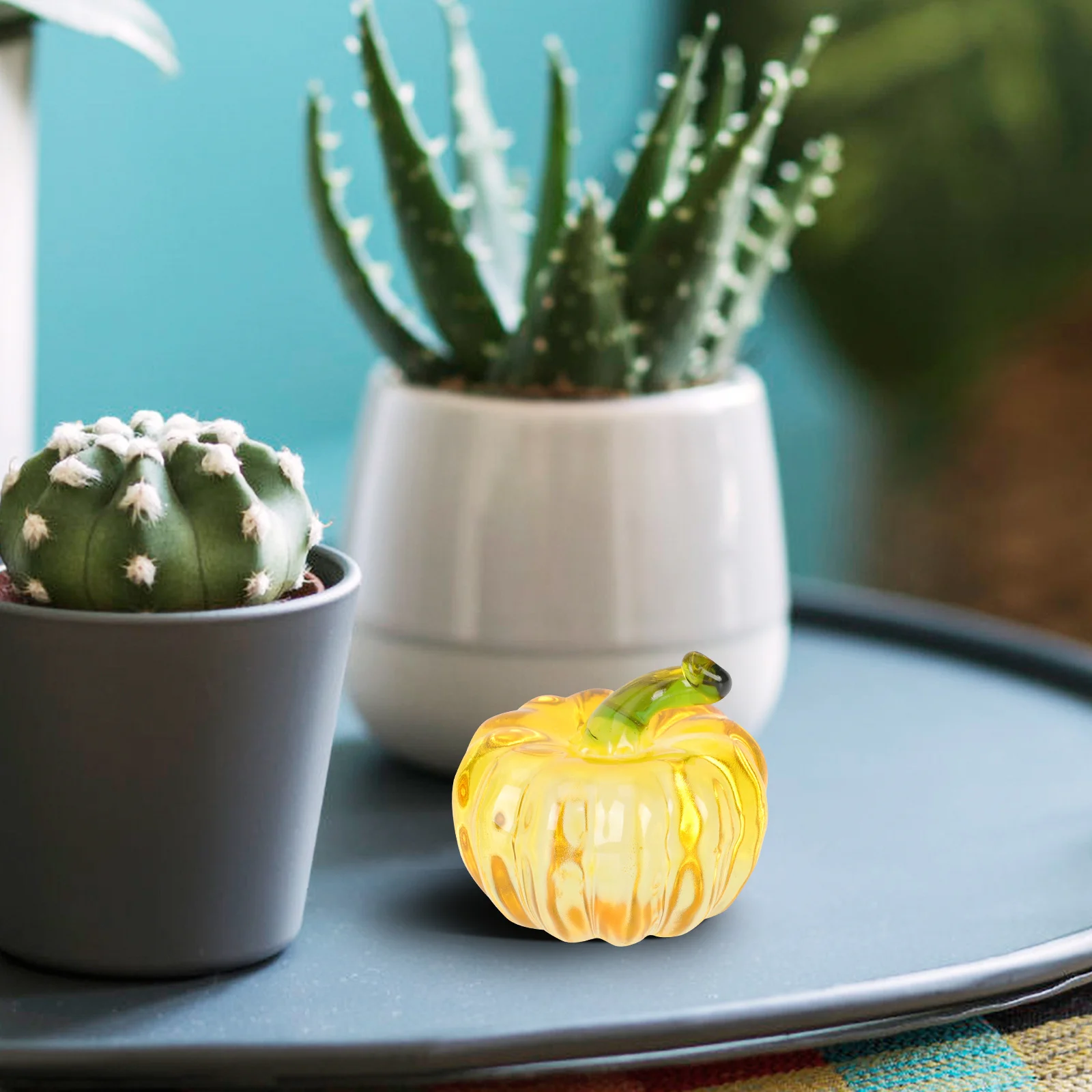 

Vivid Crystal Pumpkin Desktop Ornament Rock Crystal Pumpkin Crafts Decoration for Bedroom Living Room Table