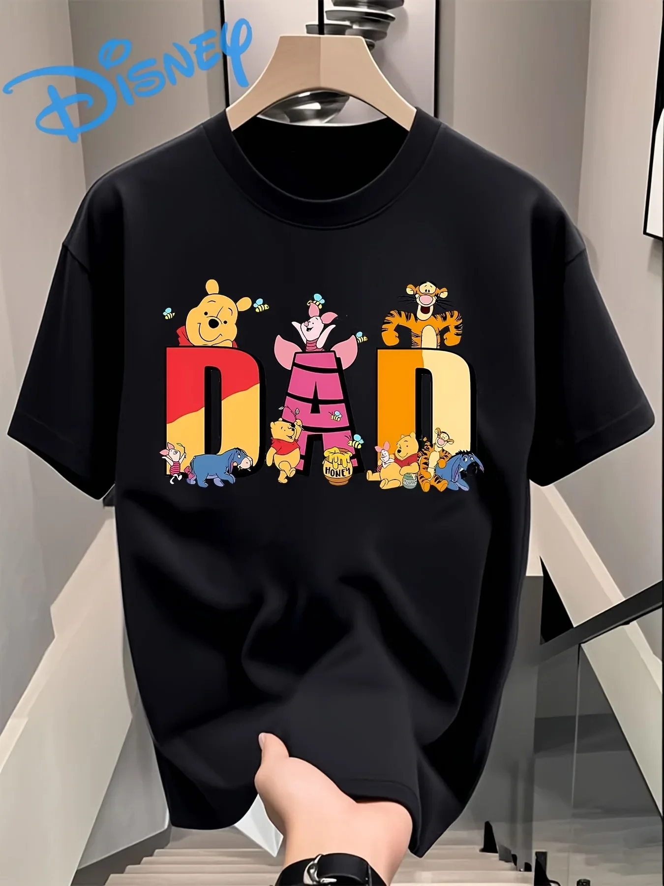 

Summer Disney Winnie The Pooh T-Shirt Cotton Men's Women Streetwear Casual Trendy Oversized Loose Short Sleeve Event Outfit