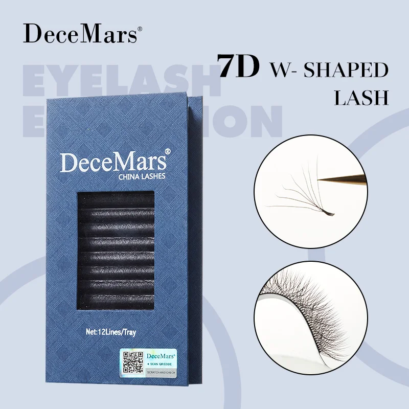 DeceMars 7D - W Shaped Eyelash Extension (12line/Tray)