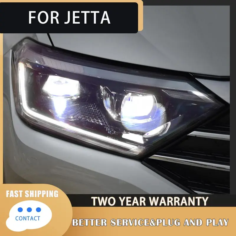 

Car Accessories for Volkswagen Jetta Headlights 2019-2022 Sagitar Headlamp DRL Turn Signal High Beam Projector Lens