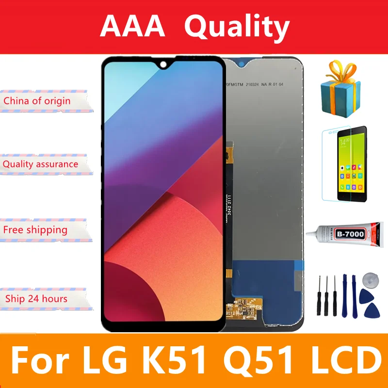 100% Tested For LG K51 LCD Display Touch Screen Digitizer Assembly For LG Q51 Display LM-Q510N LCD Screen With Frame Replacement