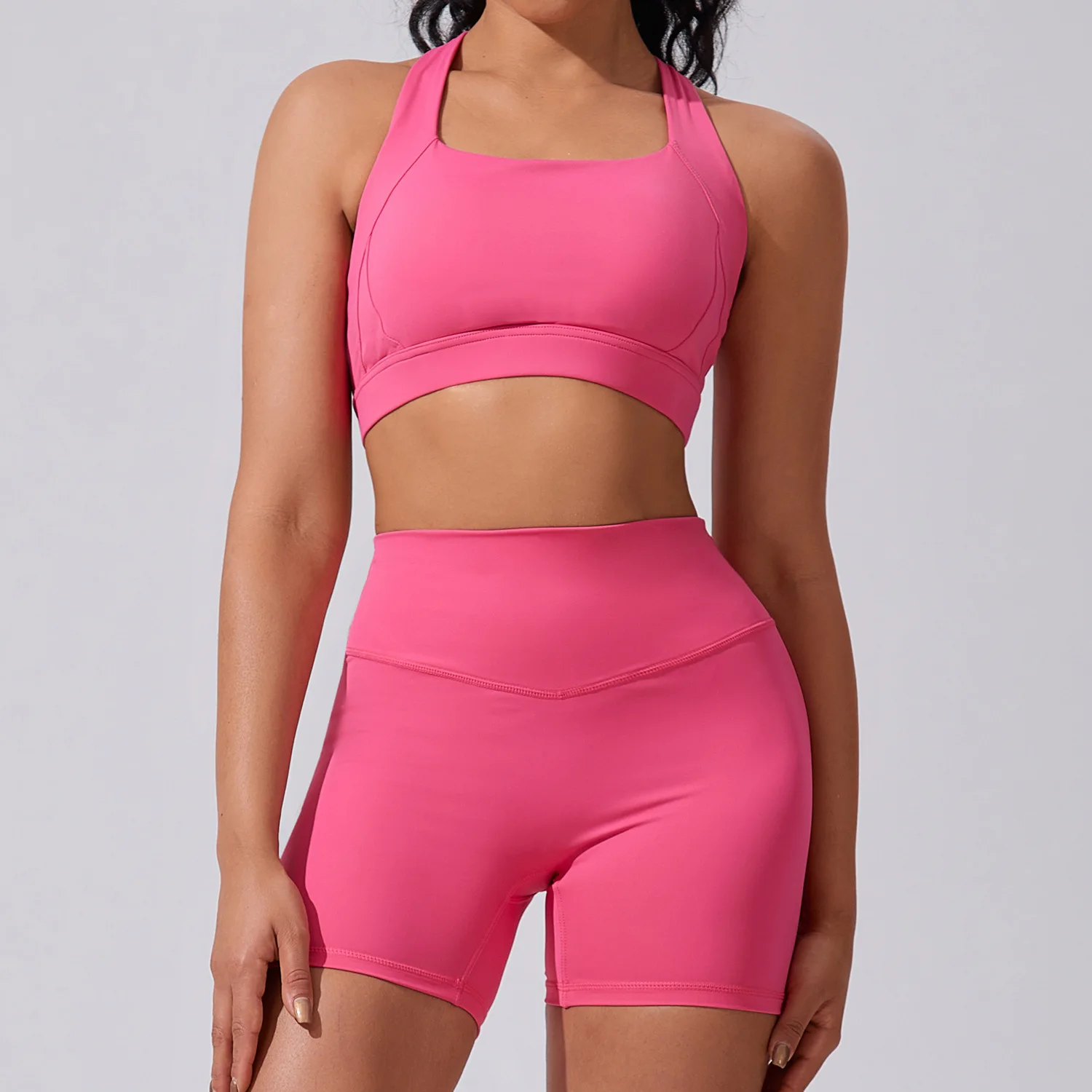 

Sport Set Women Gym Set Fitness Summer Yoga Suit Set Women's Outdoor Running Suit Two-piece