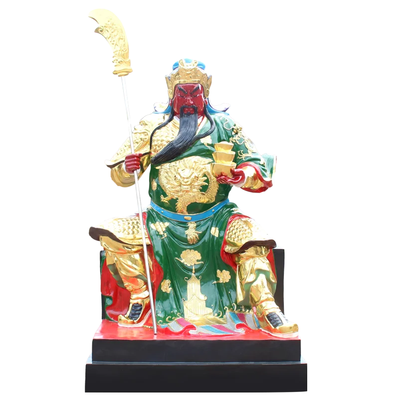 Statue of Guan Gong Temple Horizontal Knife Lord Guan the Second Resin Fiberglass New God of War and Wealth Master Guan Yuguan