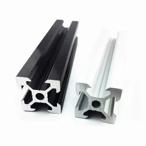 Perfil de extrusión de aluminio con ranura en T 2020, riel lineal anodizado estándar europeo de 20x20mm para piezas de impresora 3D, bricolaje, plateado y negro, 4 Uds.