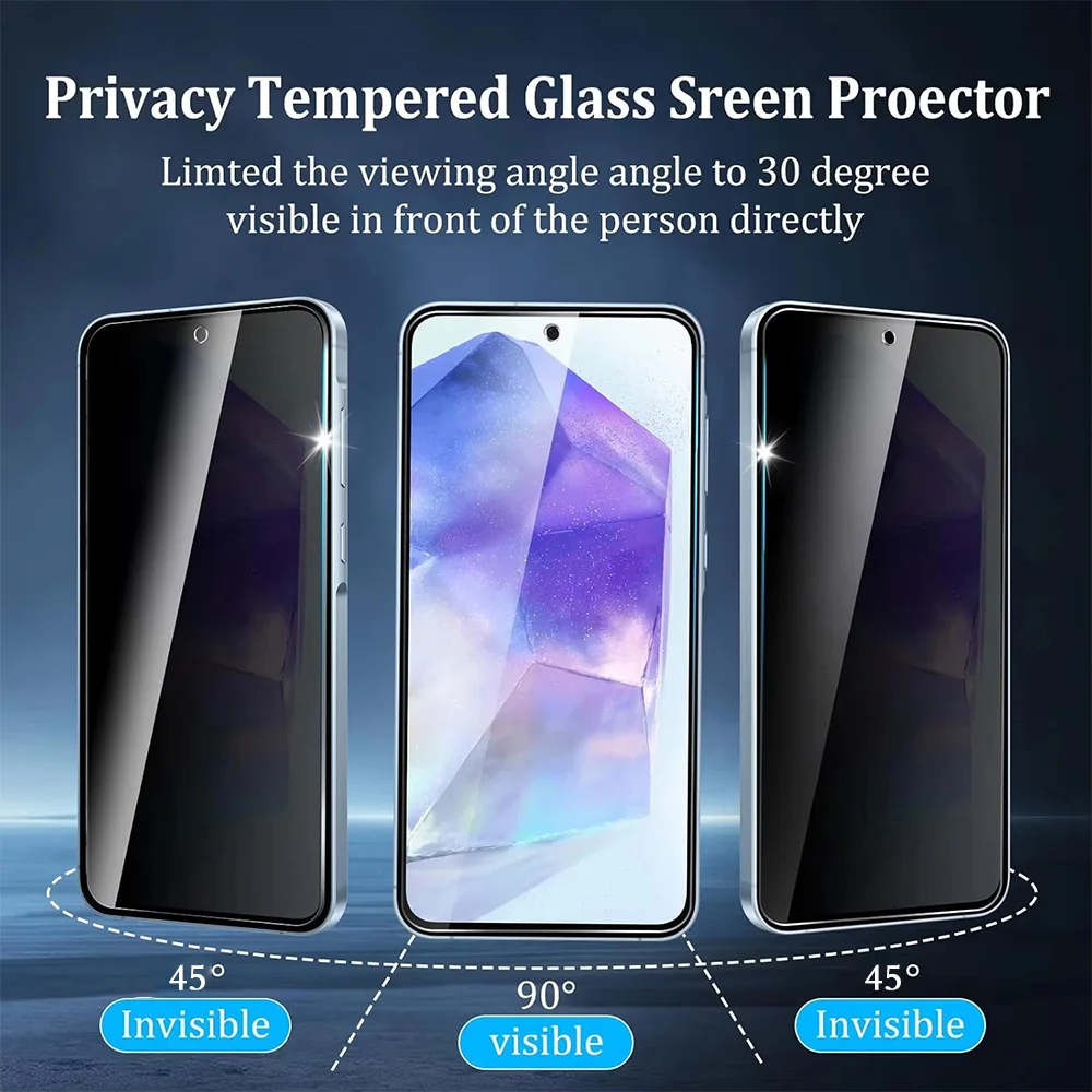 Privacy Screen Protector For Samsung S25 Ultra S24 S23 S22 S21 Plus Anti-Spy Glass Samsung S24 Ultra S20 FE Note 20 10 Lite S10e