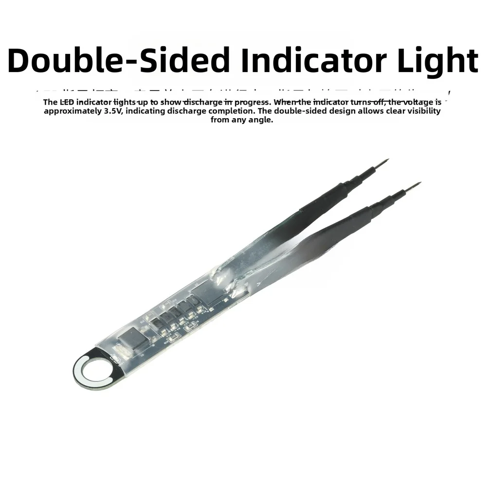 1000uF Capacitor Discharge Tool with Dual LED Indicators and Retractable Insulated Probes for Surface Mount Component Testing