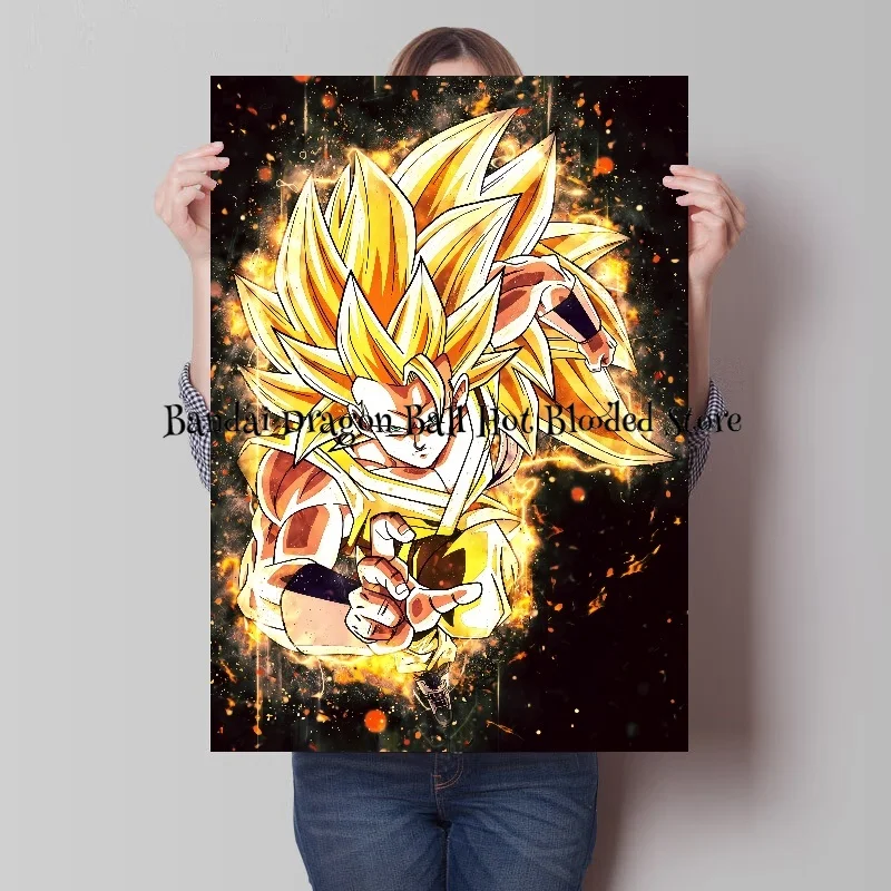 Pittura su tela figure Anime Dragon Ball Super Saiyan Goku Poster d'arte di alta qualità immagine HD pittura decorativa domestica moderna