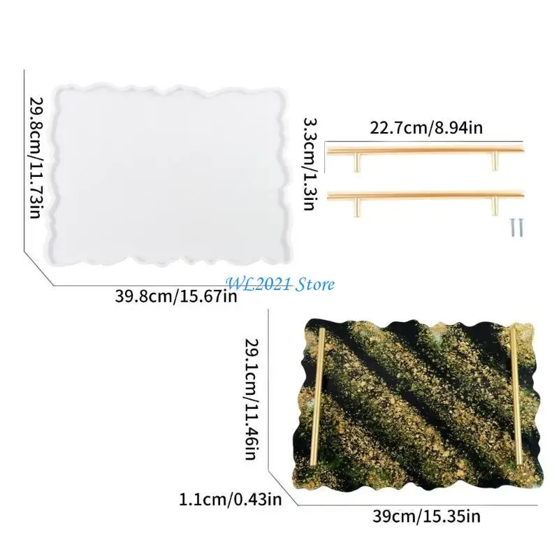 G5GC Placa frutas Bandeja molde silicone com alça DIYs Servindo placa