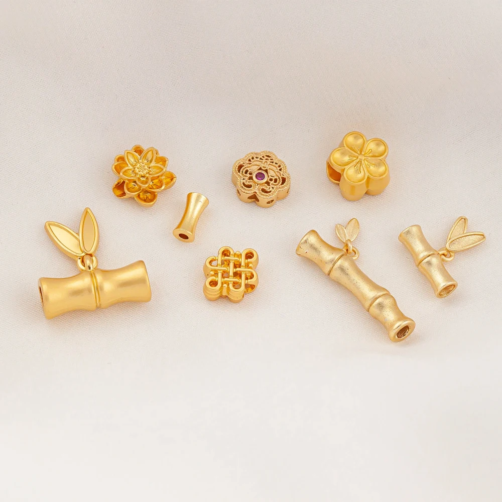 سوار بألوان القانون القديم ، تركيبات ذهبية ذاتية الصنع مطلية بالذهب ، عقدة صينية ، أنماط تقليدية ، حبات نقل ، 10.