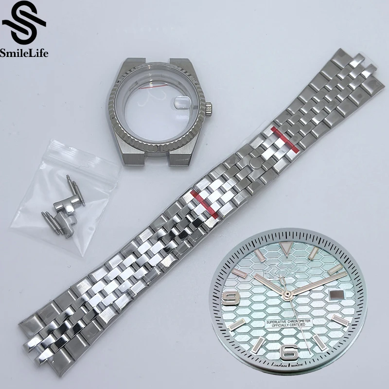 

Корпус часов SmileLife 39,5 мм Land-Dweller с ремешком и циферблатом 33,8 мм, зеленый люм, сапфировое стекло, подходит для часов с механизмом NH35