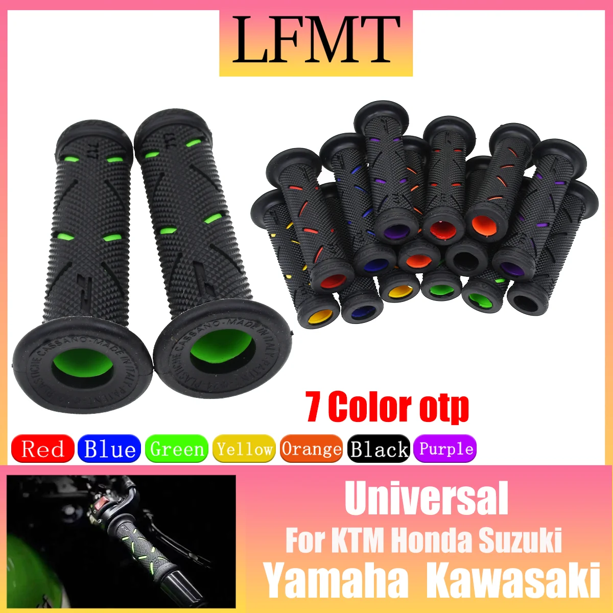 

22MM Universal Motorcycle Handlebar Motorbike Grips Rubber Modification Accessories Moto Handles for HondaSuzuki DucatiBenelli