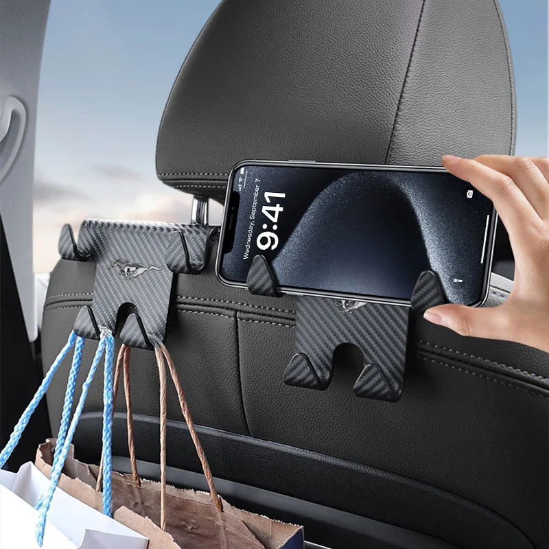 Double Head Hooks Car Seat Back Headrest Hanger For Ford Mustang F10 Zapatillas Miniatura Gt Shelby 2005 2015 Mujer 2012 Kuga