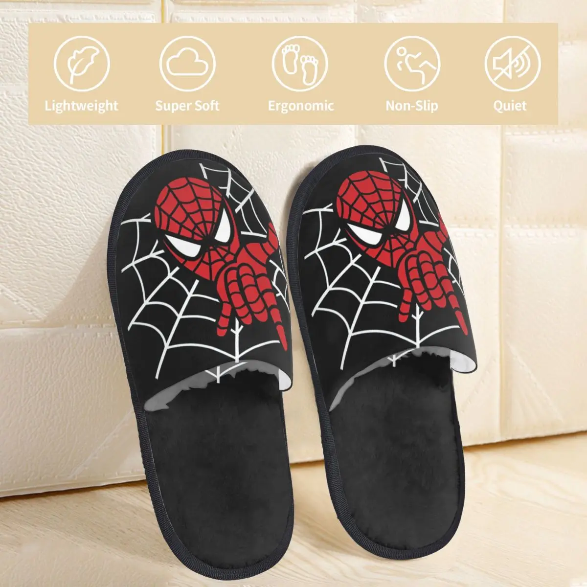 Spider Man Spider-Man House Cotton Slippers Living Room Cozy Memory Foam Slides Anti Slip