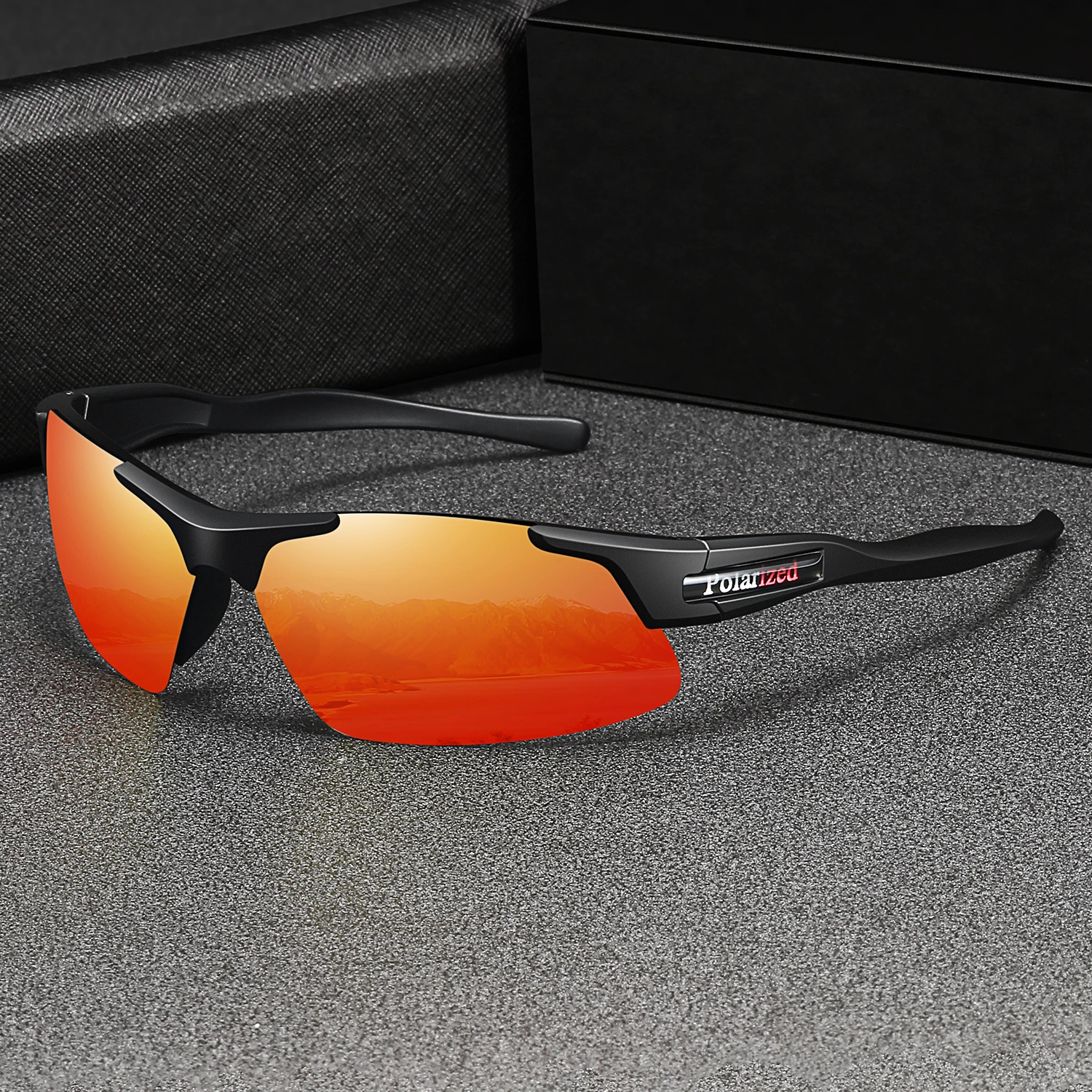 Classic HD Polarized Outdoor Sunglasses - Semi-Rimless Frame & Colorful Mirror Lens for Fishing/Cycling/Outdoor