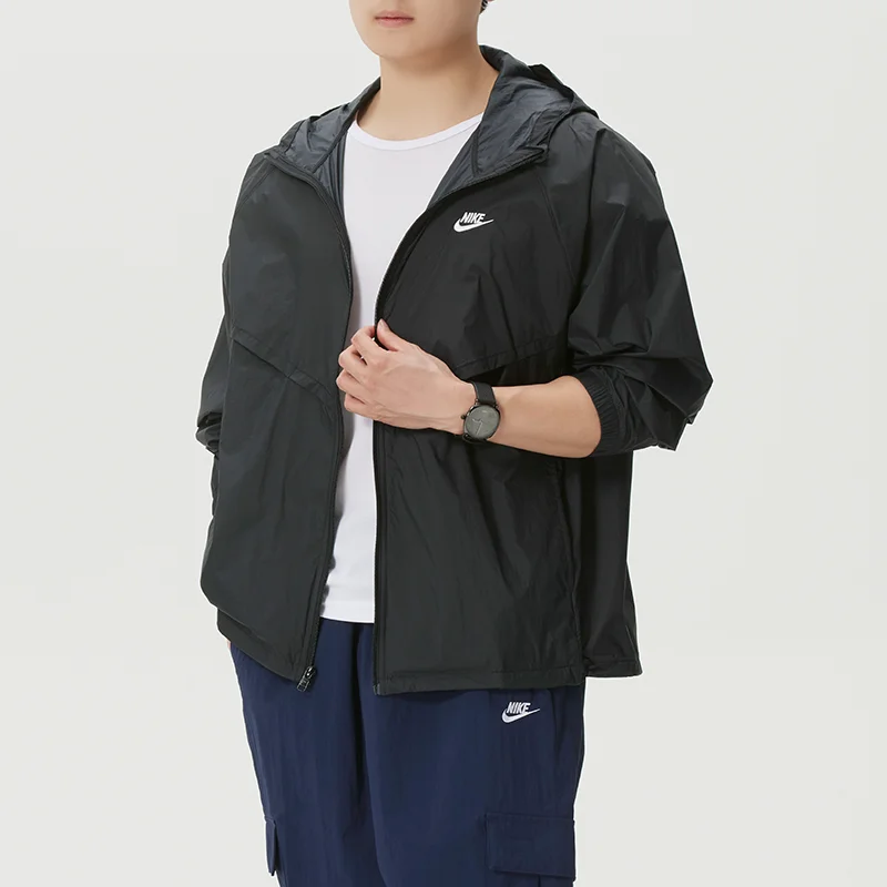 Nike Men's Jacket New Style Comfortable and Versatile Sports Casual Woven Hooded Jacket Io9628-010-2