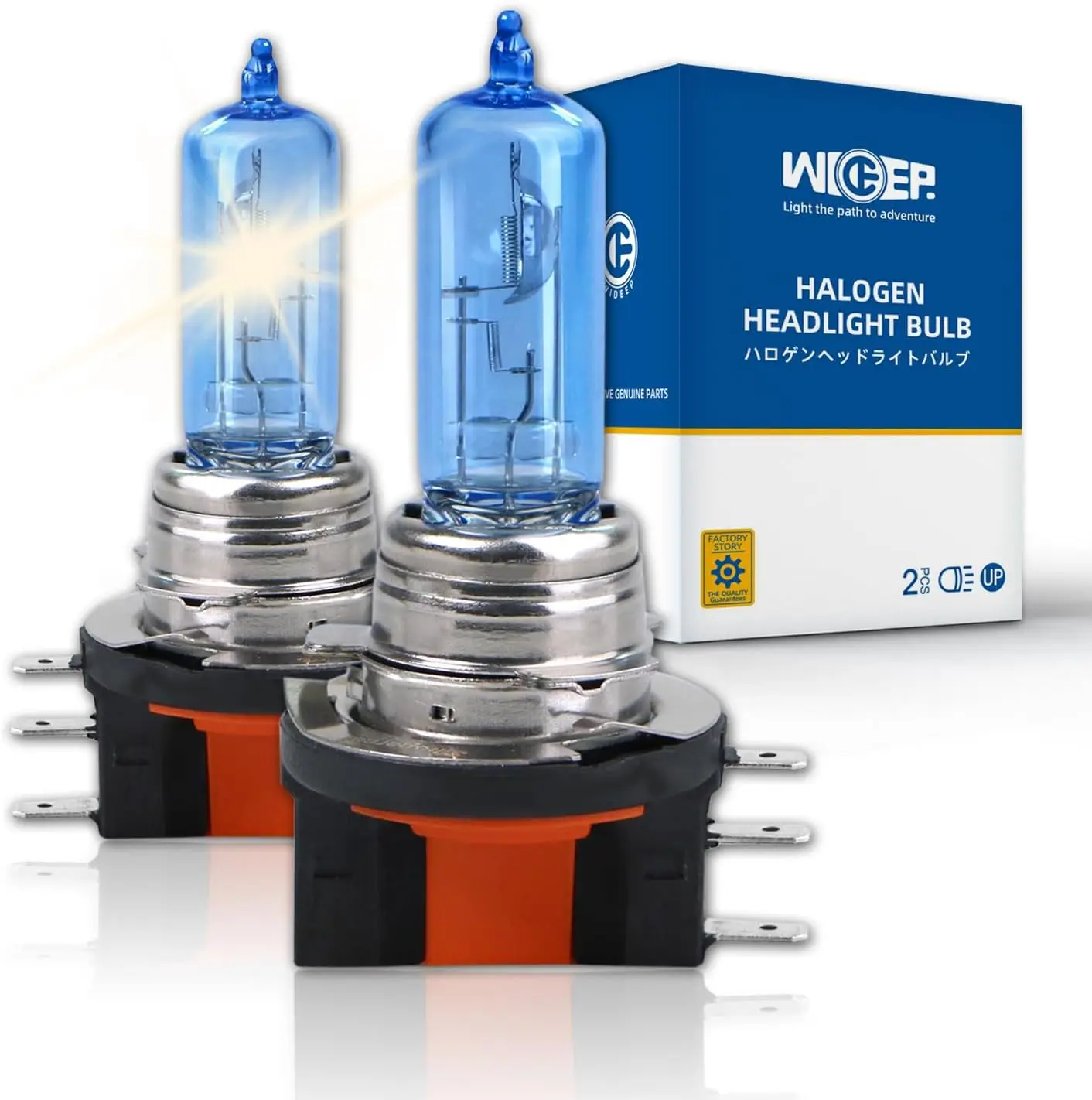 

H15 Halogen Headlight Bulbs, High Beam/DRL DC 12V 55W 5000K, Car Headlamp Replacement Bulbs, 2 Pcs