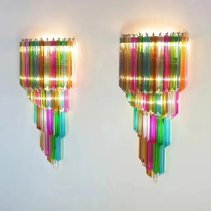 Contemporary Colorful Glass Wall Light SAA Approved for Living Room Hotel Modern Art Decorative Lighting