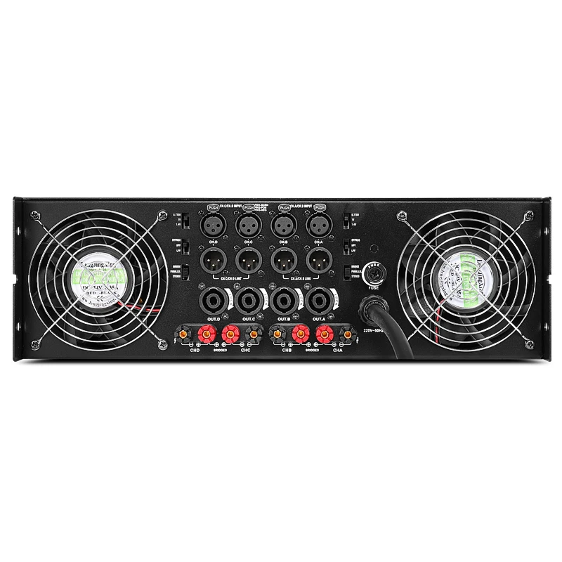 

Hot Sells 3U 4*1100W 4 Channel Professional Power Amplifier Class H Audio System Stereo Sound Amplifier for Stage Performance