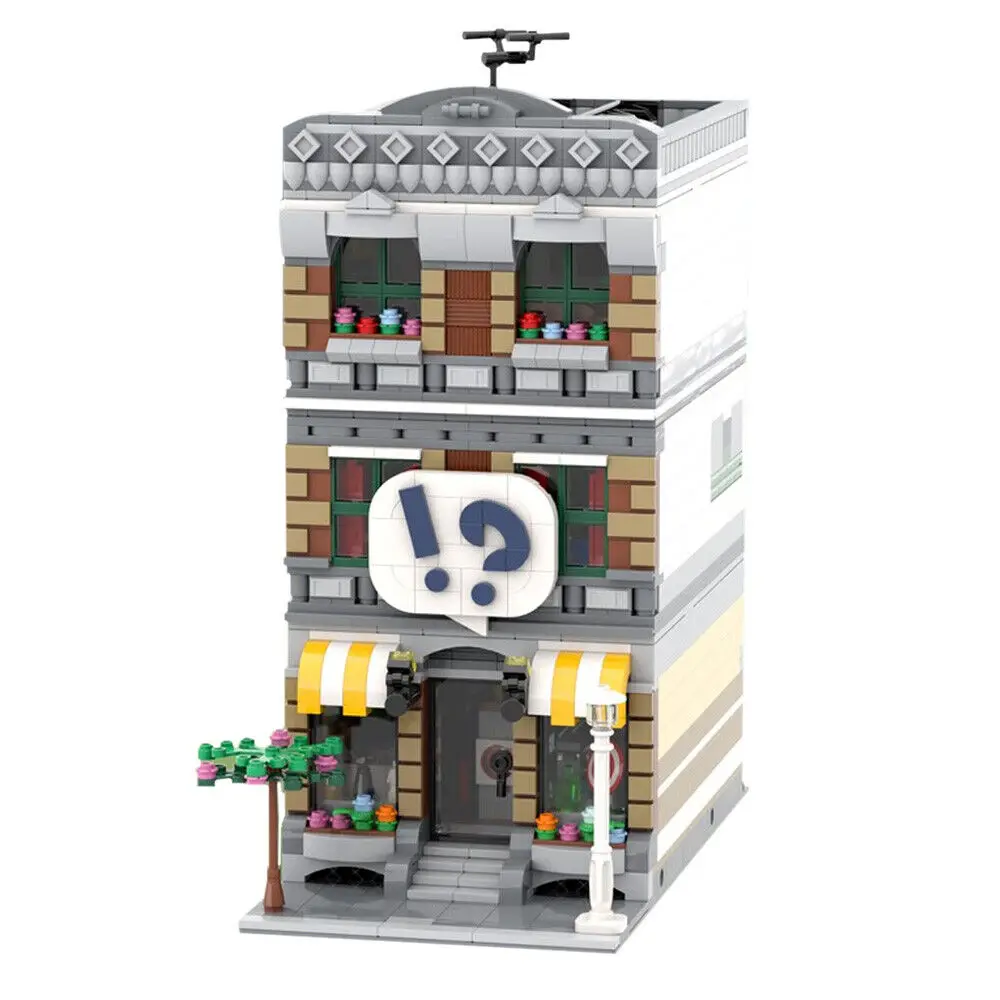 

Modular Building: Comic Shop and Apartment with Interior 1866 Pieces MOC Build