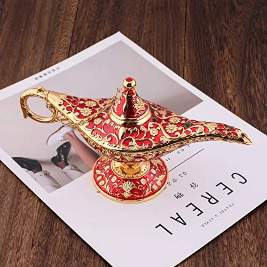 Vintage Aladdin Magic Lamp Genie Collector's Edition/Wedding Table Decoration, Collectable Rare Classic Arabian Props Aladdin P