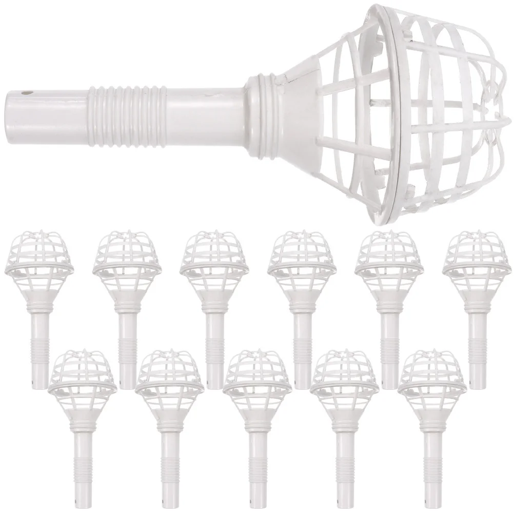 12 قطعة حامل باقة الزفاف حامل زهور بلاستيكي متين لحفلات الزفاف وحفلات الزفاف وحفلات الزفاف بمقبض زهور