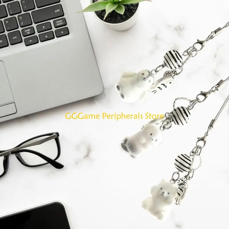 U55B Cartoon Animal Pattern Cellphone Case Lanyard Keychain Bag Decoration Straps Universal Phone Chain Pendant